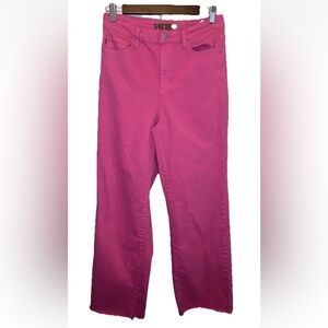 Judy Blue Women’s Hot Pink High Rise Wide Leg Stretch Jeans Size 7/28 EUC